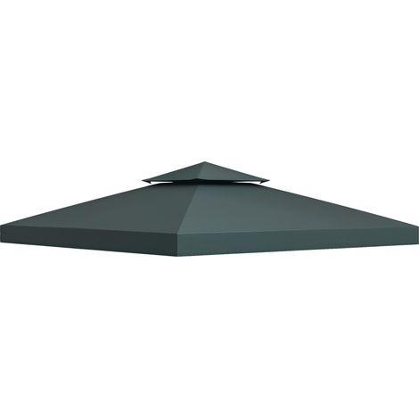 Telo di ricambio per gazebo/tenda 3 x 3 m, in poliestere ad alta densità 180 g/m², grigio scuro. (1/4)