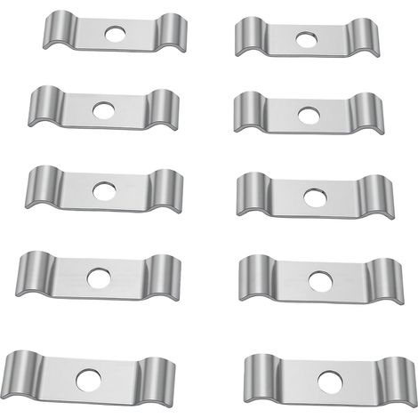 Lot de 10 supports de tension en acier inoxydable 304 pour poteaux de clôture à double tige, 50 mm, argent (1/5)