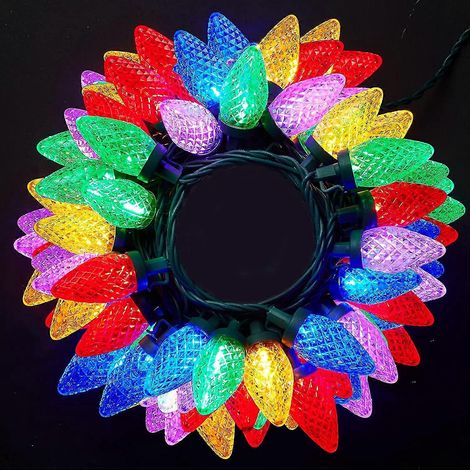 Guirlande lumineuse C9 pour décorations de Noël extérieures, 60 LED, pour sapin de Noël, décoration intérieure et extérieure, mariage, guirlande de Noël (1/5)