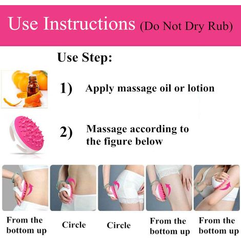 Brosse De Massage Anti Cellulite - En Silicone Souple - Pour Corps Et Cheveux - Usage Douche Ou Séché - 1 Pièce (1/5)
