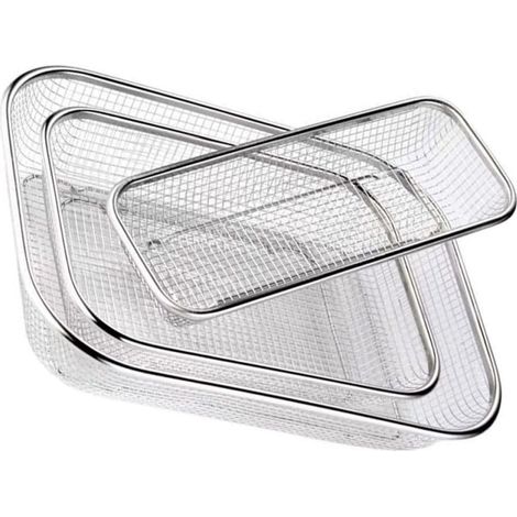 Set di 3 cestini porta posate in acciaio inox, lavabili in lavastoviglie, multifunzionali.