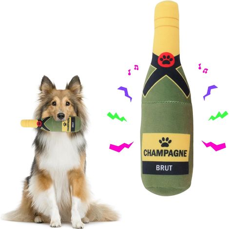 Jouet Couineur pour Chien - Peluche à Mâcher en Forme de Bouteille de Bière - pour Petits, Moyens et Grands Chiens (1/5)