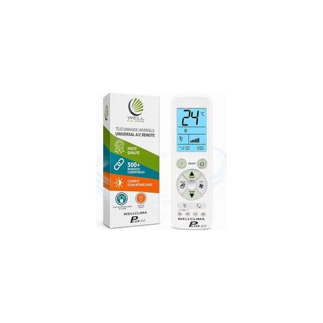 Plus 2.0 – Télécommande Universelle pour climatiseur avec la Plus Large compatibilité du marché, Clavier et écran rétroéclairés, Lampe Torche LED, Assistance directe (1/5)