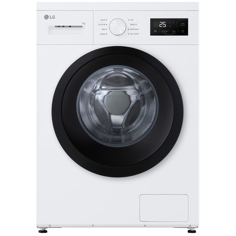 Lg F4NA10S7NWK Lavatrice slim 7kg, Classe A, 1400 giri, Programma igiene con vapore, Display grande, White