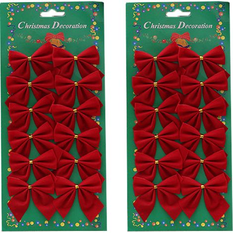 Noeuds de Noël Grand nœud de sapin de Noël Décorations de sapin de Noël, rouge (1/2)