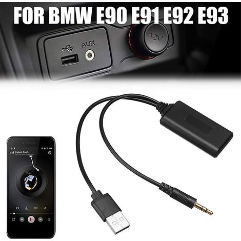 Autoradio Bluetooth pour BMW E90 E91 E92 E93 : prise jack 3,5 mm, câble auxiliaire, adaptateur Bluetooth 5.0. (1/4)