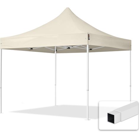 Gazebo Pieghevole Giardino 3x3m Telo Poliestere idrorepellente Padiglione Mercati Sagre crema (1/5)
