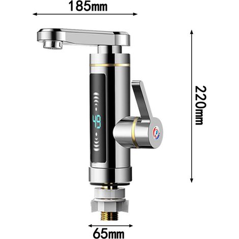 Grifo eléctrico instantáneo con indicador de temperatura, calentamiento rápido y grifo de cocina giratorio. (1/5)