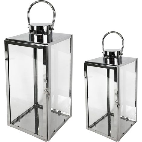 2er Set Edelstahl-Laternen 30/40cm-MMC8113E-mitkl (1/3)