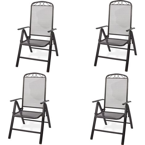 4 x Klappstuhl Gartenstuhl Metallstuhl Stuhl klappbar Chicago Streckmetall (1/5)