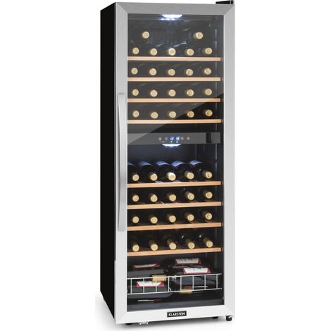 Klarstein Vinamour 54 Duo - Frigorifero per vini, 2 zone, 148 litri, 54 bottiglie, display touch