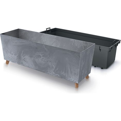 Prosperplast Blumenkasten URBI CASE Betoneffekt N Grau 77 cm