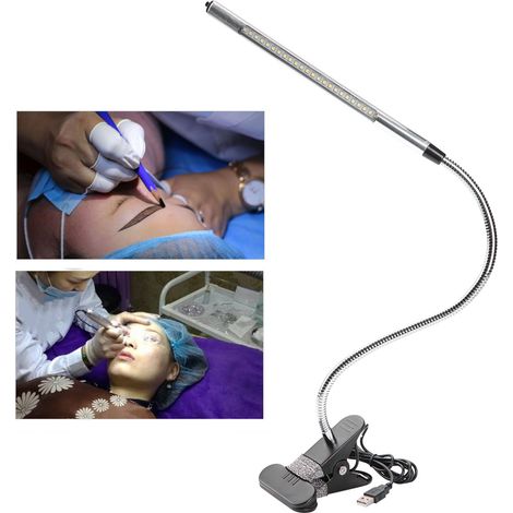 Lampe de bureau LED USB réglable pour travaux de précision, tatouage et maquillage, noir (1/5)