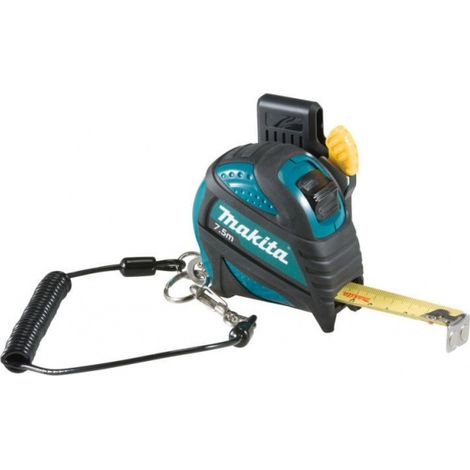Makita – Mètre déroulant 7,5 m – Largeur 25 mm – Crochet magnétique – Amortisseur de choc – B57174 (1/5)