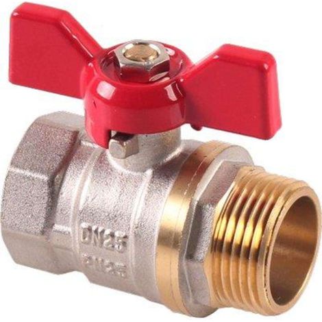 VALVOLA SFERA MF FARFALLA STARS - OTTONE NICHELATO 3/4"MF - 3 pezzi