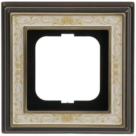 Busch-Jaeger Telaio di copertura 1-fold Ottone antico Decorazione bianco avorio - Busch-dynasty® (1721-846), 2CKA001754A4663