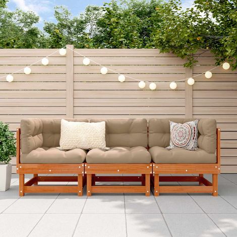 vidaXL Unità Divano Sezionale Marrone Cera 183 x 61 x 62 cm