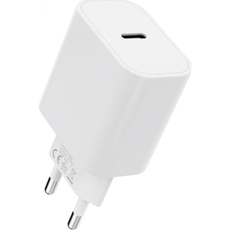 Chargeur mural USB Type-C 20 W compatible avec l'iPhone 16e, câble non inclus (1/5)