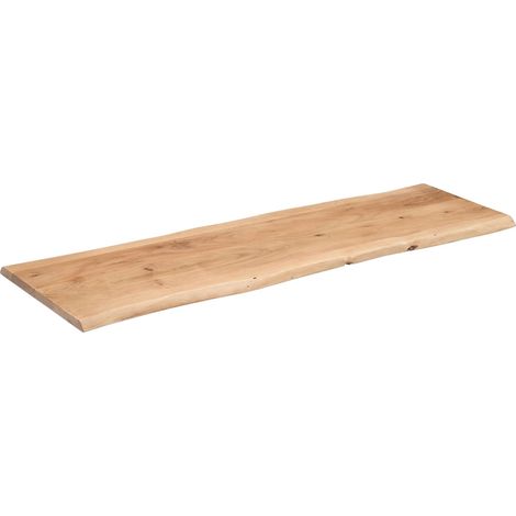 Holzplatte Arya mit echter Baumkante (einseitig), 160 x 30 cm, Akazienholz eichefarben, massiv & lackiert (1/5)