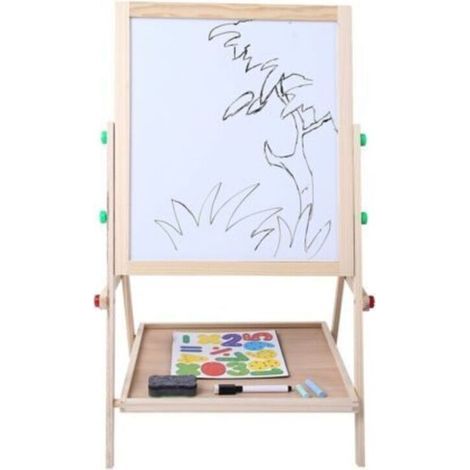 Planche à dessin en bois 2 en 1 double face pour bébé et enfant (1/5)