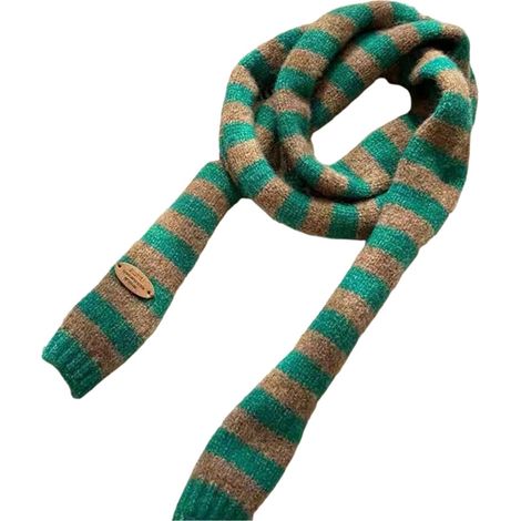 Sciarpa lunga, unisex, leggera, sottile, a righe, - Verde