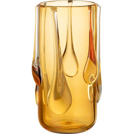 Vase en verre ambre à relief goutte - ambre (1/3)
