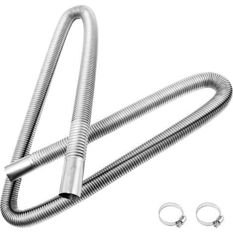 150 cm Tuyau d'Échappement Chauffage Diesel Tuyau d'Échappement de Voiture avec Colliers de Serrage en Acier Inoxydable pour Réchauffeur Générateur Chauffage Diesel (1/5)