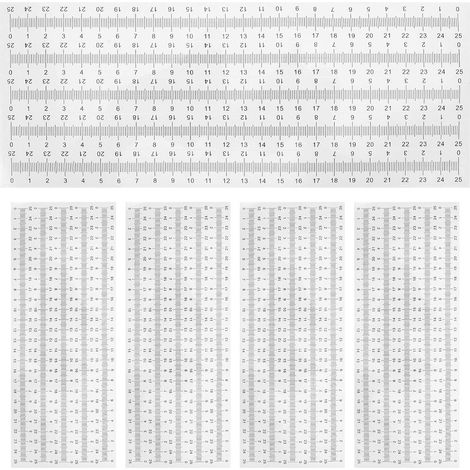 Mètre ruban auto-adhésif 0-25 cm, 50 bandes avec échelle métrique (1/5)