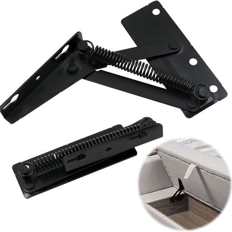 2 PièCes Ferrures Levage Ressort Raccord De CharnièRe Support à Rabat CharnièRes D'Armoires Porte Pour Canapé Pliant, Lit Couvercle, Accessoires De Meubles, Rangement Meubles