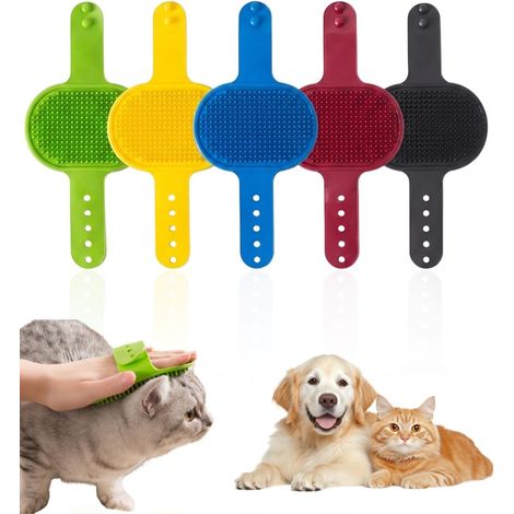 Dog Cat Grooming Brush - Set of 5 Plastic Anti-Shedding Detangling Hair Remover for Short (1/5)