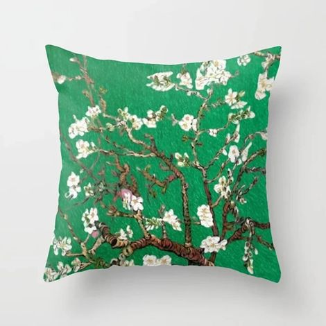 Taie Doreiller Coton Linen Imprimé Fleuri Double Face - Pour Canapé Lit Chaise Bureau Extérieur - 40x40 cm (1/5)