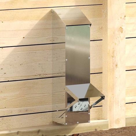vidaXL Feeder per pollo Argento 13 x 12 x 51 cm Acciaio zincato