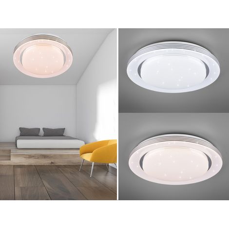 LED Deckenleuchte ATRIA Fernbedienung dimmbar Sternenhimmel Weiß, Ø 48cm (1/5)