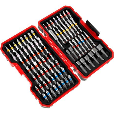 Juego de puntas de destornillador profesional, 83 puntas de destornillador de impacto con estuche de almacenamiento (83 piezas) (1/4)