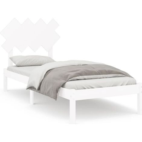 Maison Exclusive - Estructura de cama de madera maciza blanca 90x (1/5)