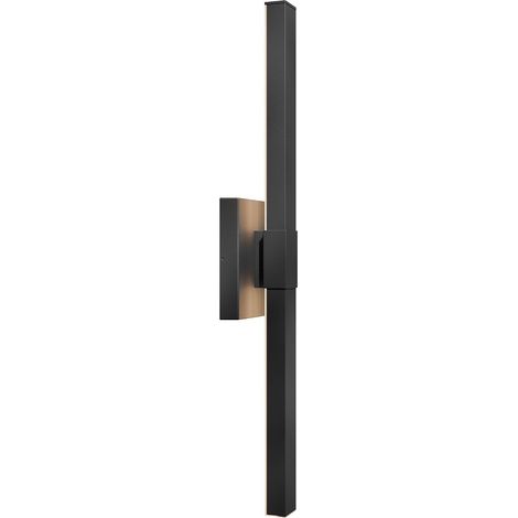 Elstead Kichler Nocar Grande applique murale d'extérieur moderne à LED, noire texturée contemporaine, 3 000 K, IP44