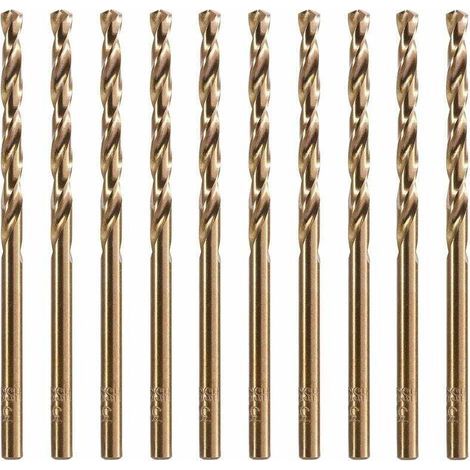 10 forets au cobalt M35 HSS de 3,2 mm Ensemble de forets au cobalt Forets hélicoïdaux pour le perçage sur l'acier inoxydable, les aciers durs, le méta (1/4)