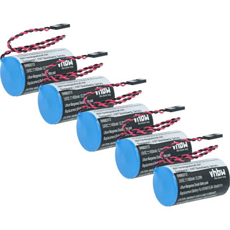 vhbw 5x Batterie kompatibel mit Alexor WT4911BATT, WT4911B Messgerät (14500 mAh, 3,6 V, Li-MnO2)