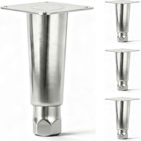 Pieds de table robustes réglables en acier inoxydable de 6 pouces, plaque de montage carrée de diamètre extérieur de 1-5/8 pouce, adaptés aux pieds d'armoires et d'équipements, 2,20 (1/5)