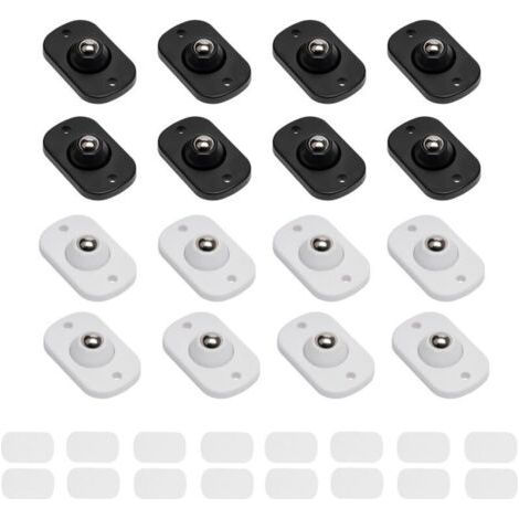 16 Pcs Petite Roulettes pour Meubles Demenagement, Mini Roulettes Pivotantes Auto-adhésives à 360 Degrés, Roulette pour Meubles Lourd Appareils de Cuisine Boîtes de Rangement Poubelles (Blanc, (1/4)