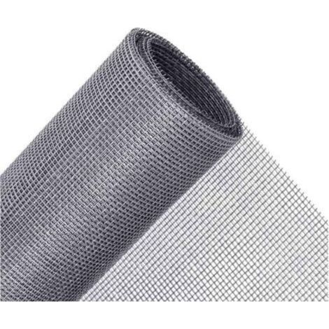 Moustiquaire de fenêtre 300x150 cm en fibre de verre gris - Ignifugée et résistante aux UV - Tulle lavable et indémaillable (1/5)