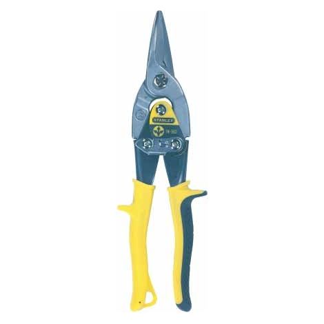 Stanley – Cisaille à tôle 300 mm – Type droit pour aluminium, carton, cuir, PVC, caoutchouc, acier – Capacité de coupe 12 mm