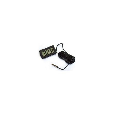 Digitales LCD-Thermometer mit wasserdichter Außensonde für Kühlschrank/Gefrierschrank – Aquarium, Fischbecken (2 m, Schwarz) – Crezuo (1/3)