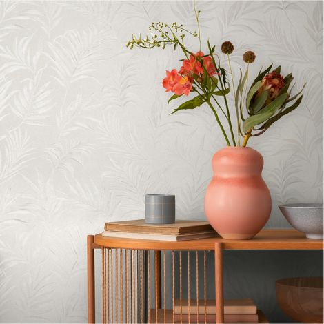 A.S. Creation Vliestapete 10.05 x 0.53 m Livingwalls Dschungel Tapete Weiß 791081 Palmen CosmoLiving by Cosmopolitan (1/5)