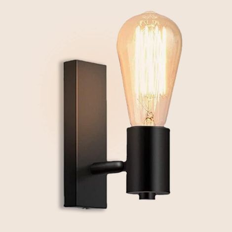1 Applique Murale Métal, Design Rétro, Douille E27, Orientable 360°, Pour Salon Couloir (1/5)