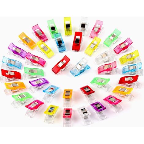 Pince Couture Clip, 60pcs Pinces de Couture Multicolores en Plastique Clips, Mini Taille et Portable, Clips Pinces en Plastique pour Reliure Artisanat, Accessoires de Couture (2.71.01.5cm)