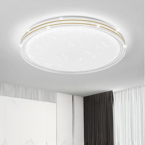 Plafoniera LED in cristallo da 48 W, plafoniera LED moderna, lampadario LED rotondo a risparmio energetico, luce bianca 6000 K, φ 40 cm