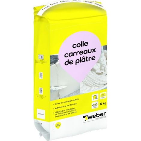 Weber Saint-Gobain Colle carreaux de plâtre 4kg Blanc
