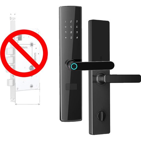 Cerradura inteligente con huella dactilar, conectividad WiFi, múltiples métodos de desbloqueo, única cerradura sin embutir. (1/2)