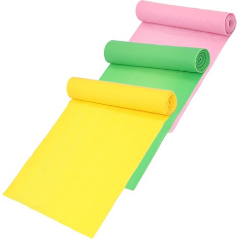 Bandes De Resistance - TPE Sans Latex - 3 Niveaux De Tension - Pour Renforcement Musculaire Et Rehabilitation - Rouge Jaune Vert - Lot De 3 (1/5)